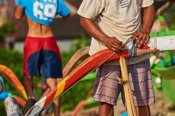 Les pêcheurs de Médéwi sur l' île de Bali