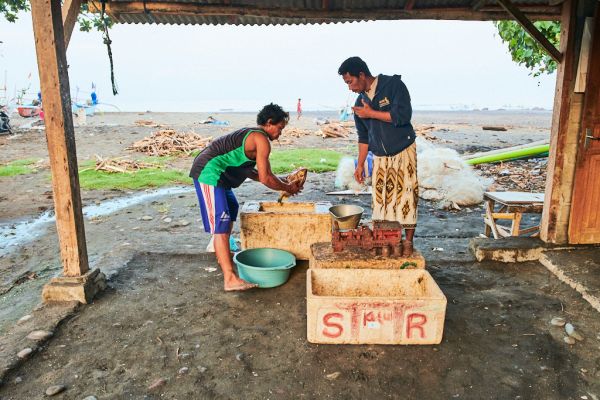 Les pêcheurs de Médéwi sur l' île de Bali