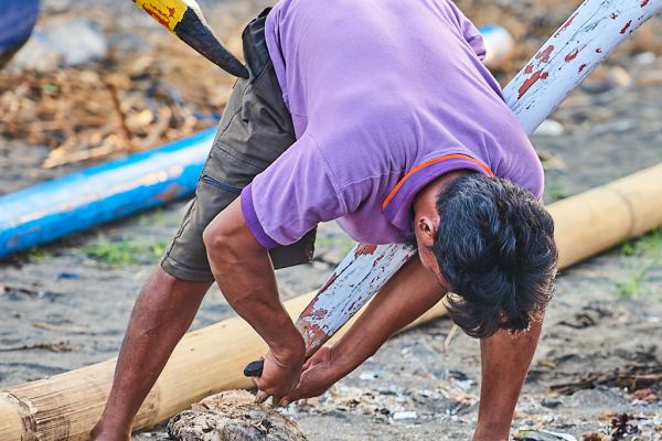 Les pêcheurs de Médéwi sur l' île de Bali