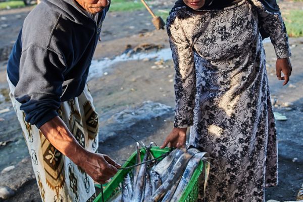 Les pêcheurs de Médéwi sur l' île de Bali